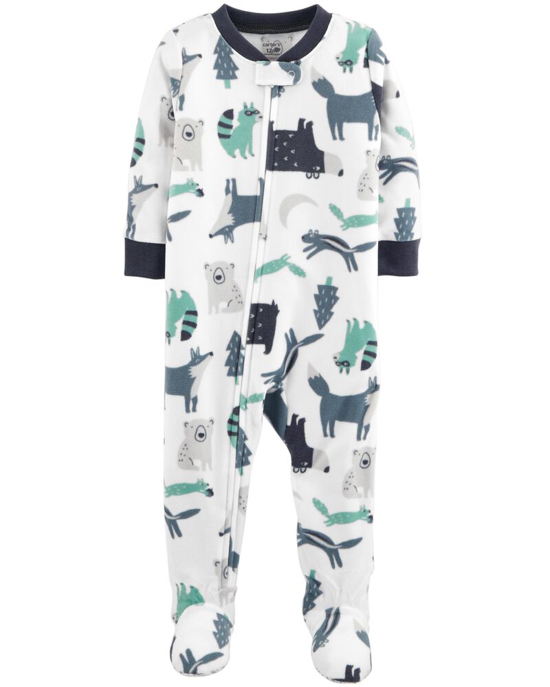 New Carter/'s Boys Woodland Creatures Pajama set Snug Fit Toddler Teal
